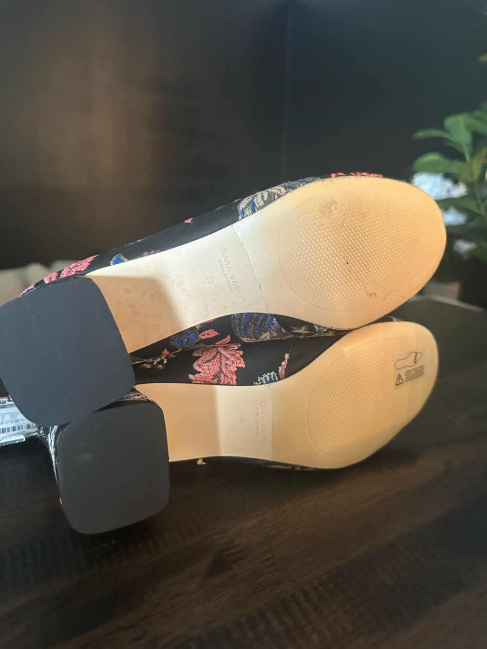 Zara Floral Embroidered Black Ankle Booties - Picture 6 of 12